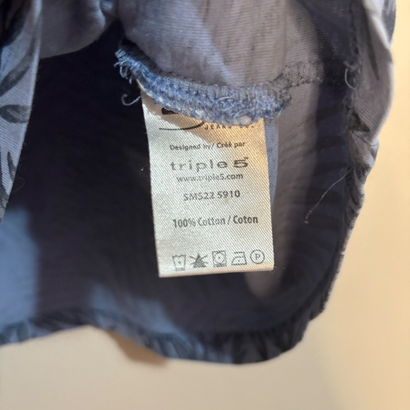 Silver Jeans Smokey Blue Leaf Print Tee 100% Cotton - Picture 8 of 13